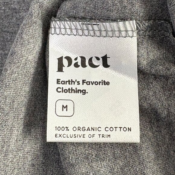 PACT One For All Unisex Crew Neck Tee Size M Heather Gray Short Sleeve Shirt NWT - Picture 5 of 9